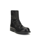 MM6 Black Leather Ankle Boots